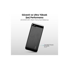 Ttec 2BB186S PowerSlim Pro LCD 20.000 mAh PD 20W Taşınabilir Şarj Aleti / Powerbank USB-C Giriş/Çıkış
